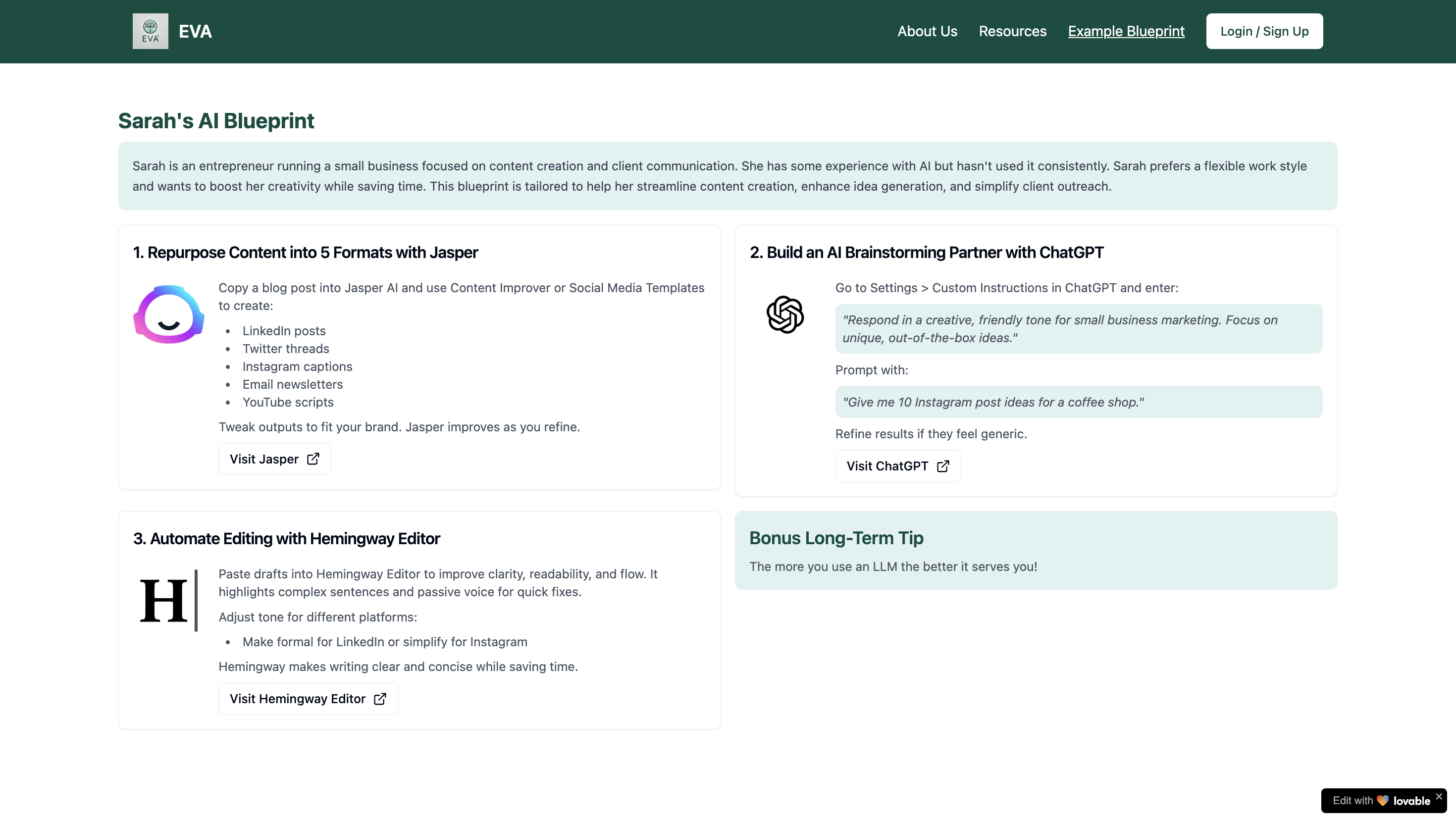 AI recommendation solution